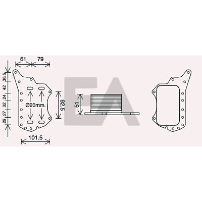 Radiador de óleo, óleo do motor EACLIMA 37G60008ELA