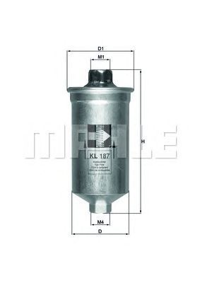 Filtro de combustível MAHLE ORIGINAL KL 187