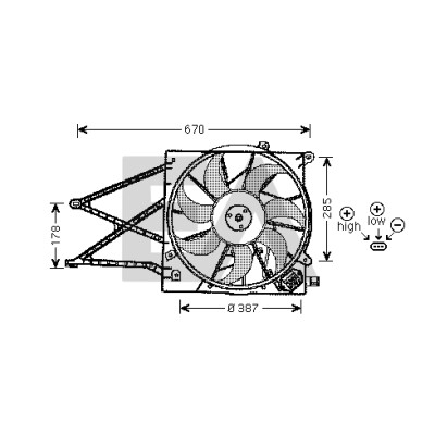 Ventilador, refrigeração do motor