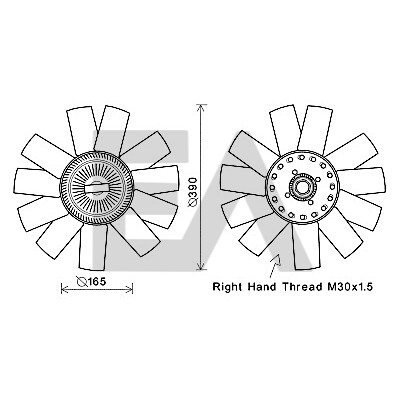 Ventoinha do ventilador, refrigeração do motor