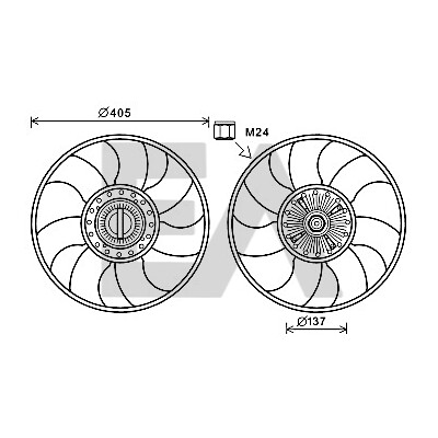 Ventoinha do ventilador, refrigeração do motor