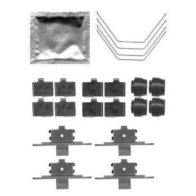 Kit de acessórios, pastilhas de freio HELLA 8DZ 355 204-951