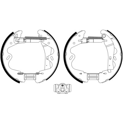 Jogo de sapatas de freio HELLA 8DB 355 022-991