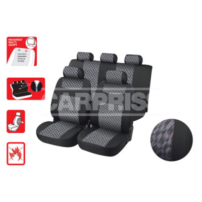 Capa de assento Annecy (com três zíperes traseiros) cinza/preto CARPRISS 79323411BOL