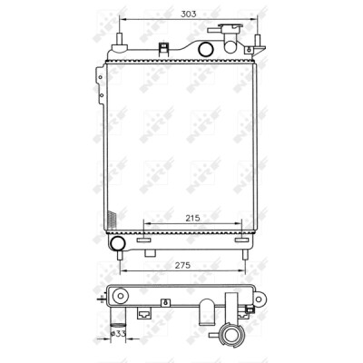 Radiador, refrigeração do motor NRF 53359