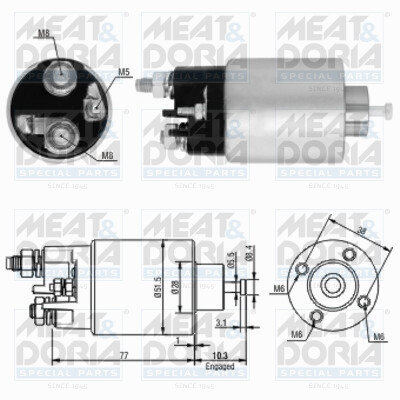 Interruptor electromagnético, motor de arranque