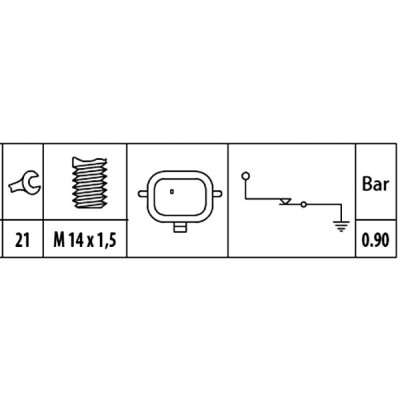 Interruptor de controle de pressão de óleo HELLA 6ZL 003 259-901