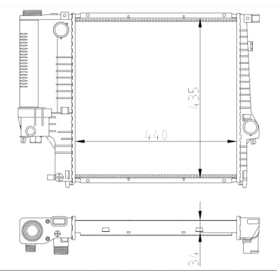 Radiador, refrigeração do motor NRF 53849A