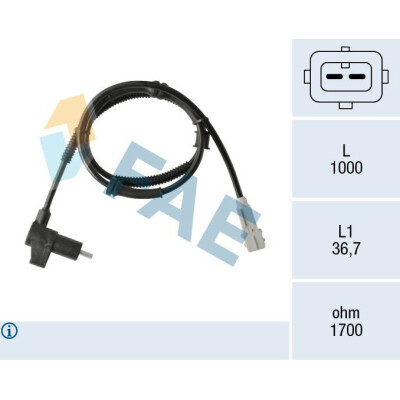 Sensor, rotações da roda