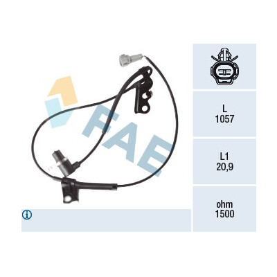 Sensor, rotações da roda