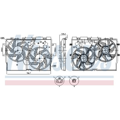 Ventilador, arrefecimento do motor NISSENS 850115