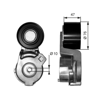 Tensor de correia, correia trapezoidal estriada