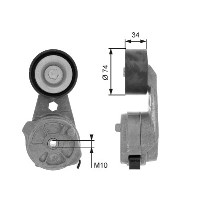 Tensor de correia, correia em V nervurada GATES T38601