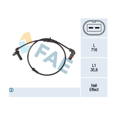 Sensor de rotações da roda FAE 78489