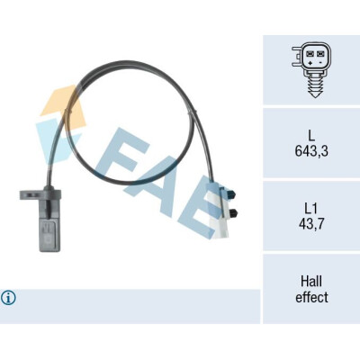 Sensor de rotações da roda FAE 78673