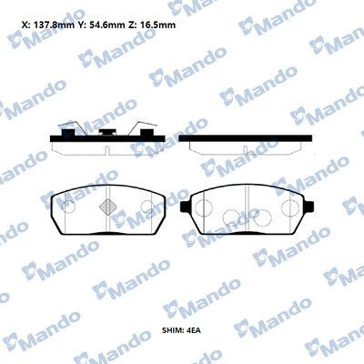 Conjunto de pastilhas de freio MANDO RMPZ06