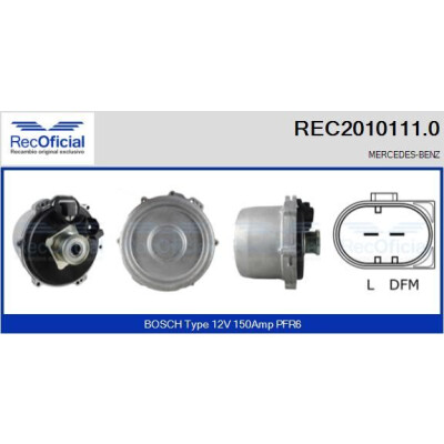 Alternador RECOFICIAL REC2010111.0