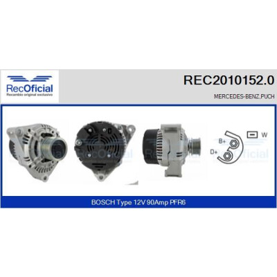 Alternador RECOFICIAL REC2010152.0