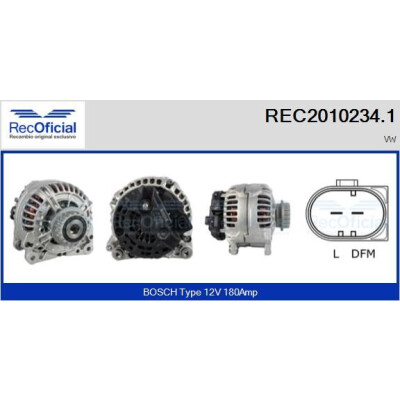 Alternador RECOFICIAL REC2010234.1