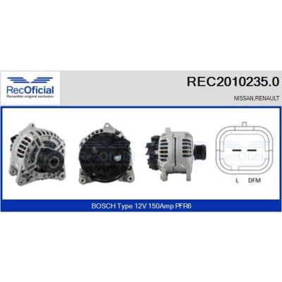 Alternador RECOFICIAL REC2010235.0