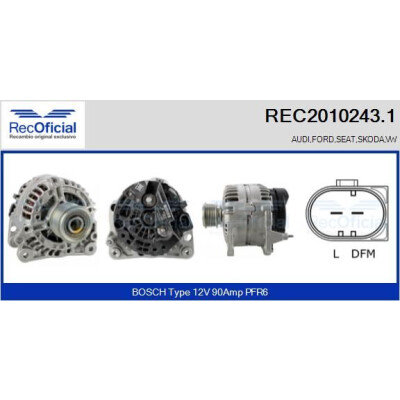 Alternador RECOFICIAL REC2010243.1