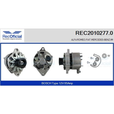 Alternador RECOFICIAL REC2010277.0