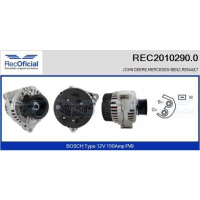 Alternador RECOFICIAL REC2010290.0