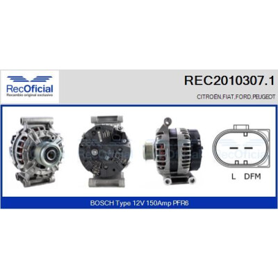 Alternador RECOFICIAL REC2010307.1