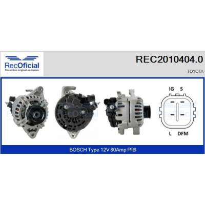 Alternador RECOFICIAL REC2010404.0