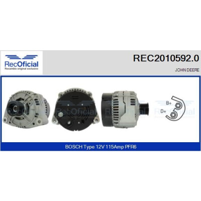 Alternador RECOFICIAL REC2010592.0