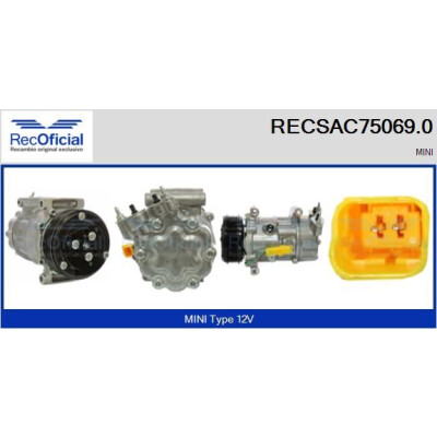 Compressor, ar condicionado RECOFICIAL RECSAC75069.0