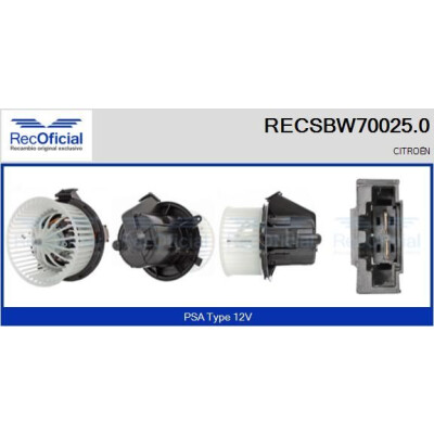 Ventilador de cabine RECOFICIAL RECSBW70025.0