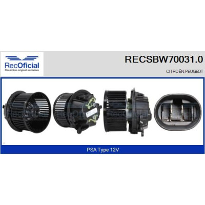 Ventilador de cabine RECOFICIAL RECSBW70031.0