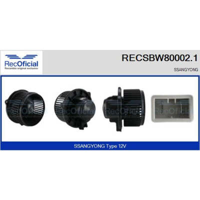 Ventilador de cabine RECOFICIAL RECSBW80002.1