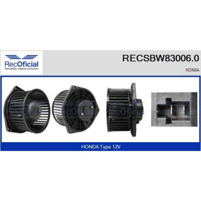 Ventilador de cabine RECOFICIAL RECSBW83006.0
