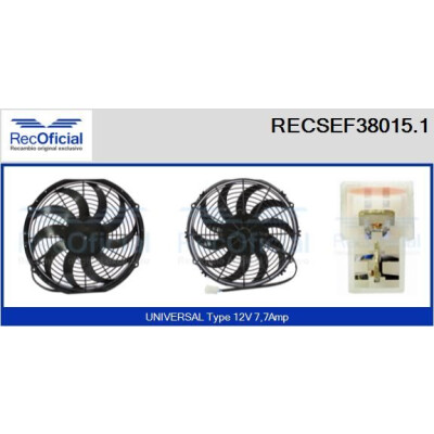 Motor elétrico, ventilador do radiador RECOFICIAL RECSEF38015.1