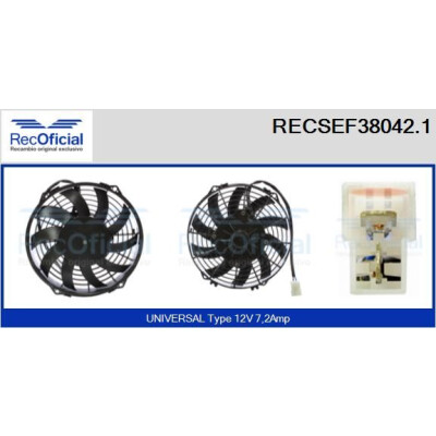 Motor elétrico, ventilador do radiador RECOFICIAL RECSEF38042.1