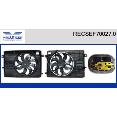 Motor elétrico, ventilador do radiador RECOFICIAL RECSEF70027.0