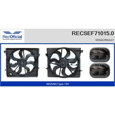 Motor elétrico, ventilador do radiador RECOFICIAL RECSEF71015.0