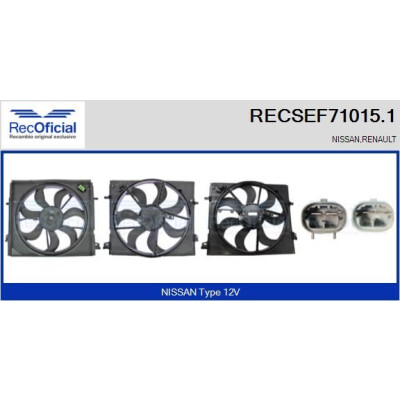 Motor elétrico, ventilador do radiador RECOFICIAL RECSEF71015.1