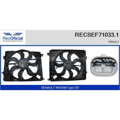 Motor elétrico, ventilador do radiador RECOFICIAL RECSEF71033.1