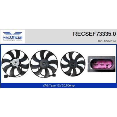 Ventilador, refrigeração do motor RECOFICIAL RECSEF73335.0