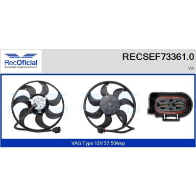 Ventilador, refrigeração do motor RECOFICIAL RECSEF73361.0