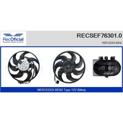 Ventilador, refrigeração do motor RECOFICIAL RECSEF76301.0