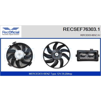 Ventilador, refrigeração do motor RECOFICIAL RECSEF76303.1