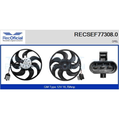 Ventilador, refrigeração do motor RECOFICIAL RECSEF77308.0