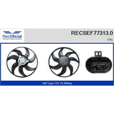 Ventilador, refrigeração do motor RECOFICIAL RECSEF77313.0
