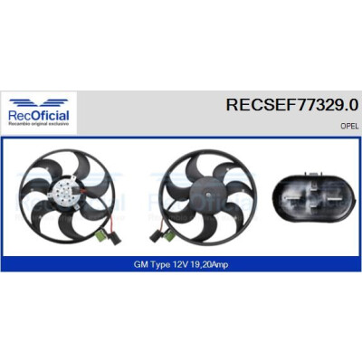 Ventilador, refrigeração do motor RECOFICIAL RECSEF77329.0