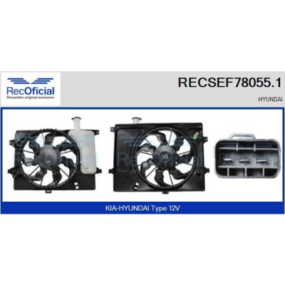 Motor elétrico, ventilador do radiador RECOFICIAL RECSEF78055.1