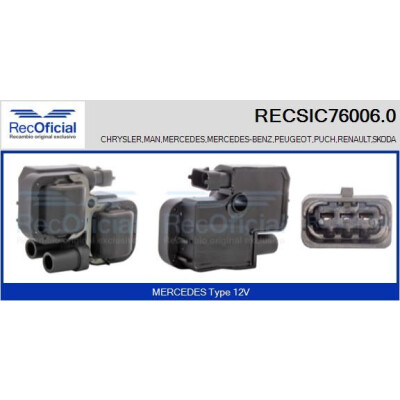 Bobina de ignição RECOFICIAL RECSIC76006.0